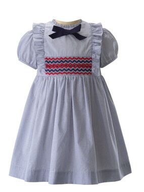 Rachel Riley Pindot Smocked Dress